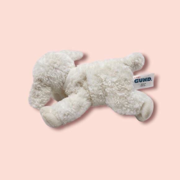 Fluffy Soft Little White LAMB Sleeping 10" Stuffed Animal Baby Gund Winky Rattle - Picture 4 of 8